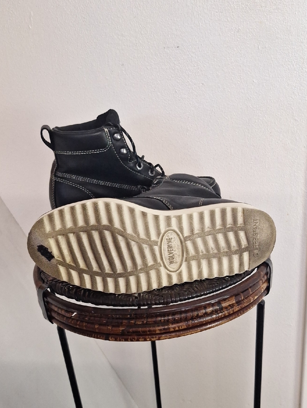 Men Wolverine Wedge Moc-Toe 6" Work Boot Steel Toe W08152 Black Men Size 10.5 M - Picture 12 of 14